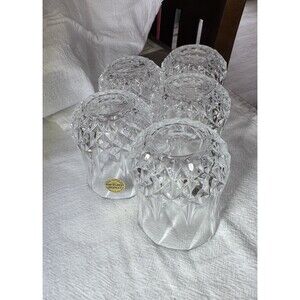 Set of 5 Cristal d'Arques France Longchamp 24% Lead Crystal Rocks Glasses 3.5"
